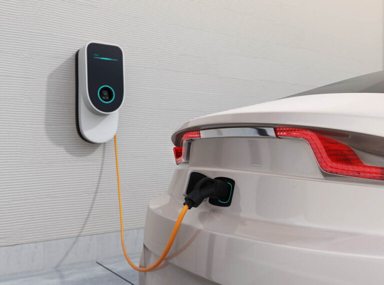 an EV charger at home
