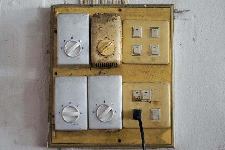 an old switch on the wall