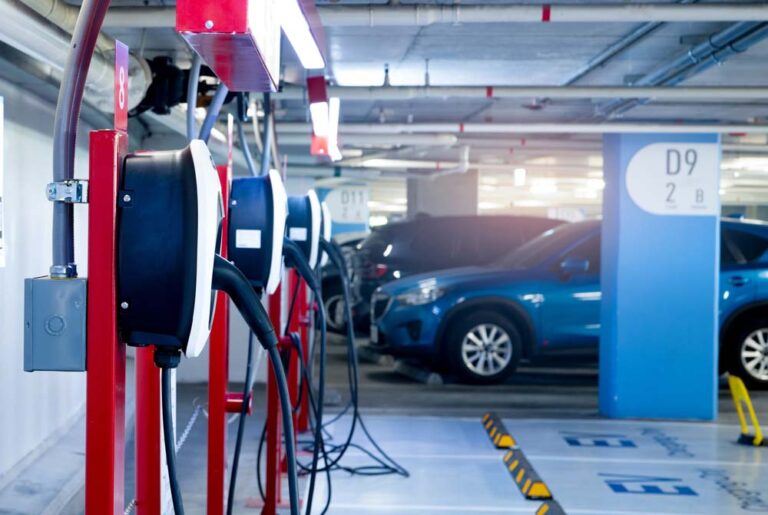 a commercial EV charging station
