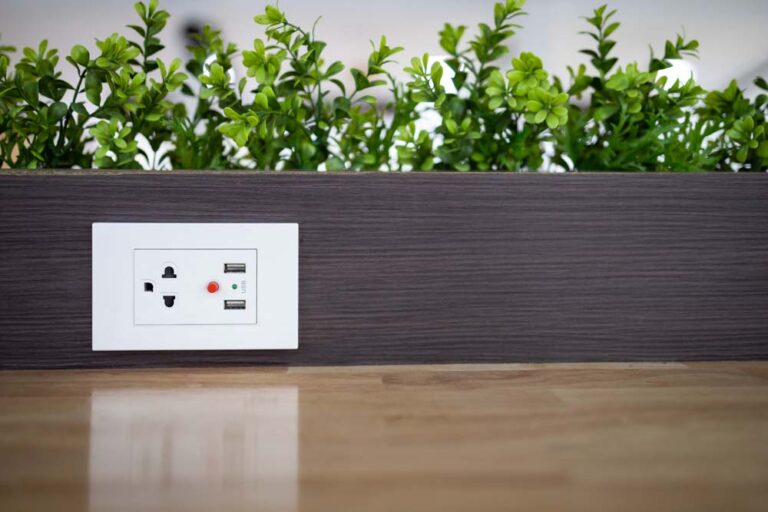 recessed outlet with USB charging options