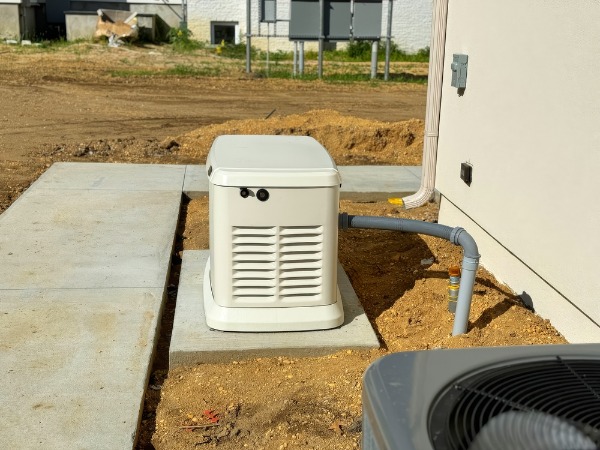 outdoor standby generator installed by home