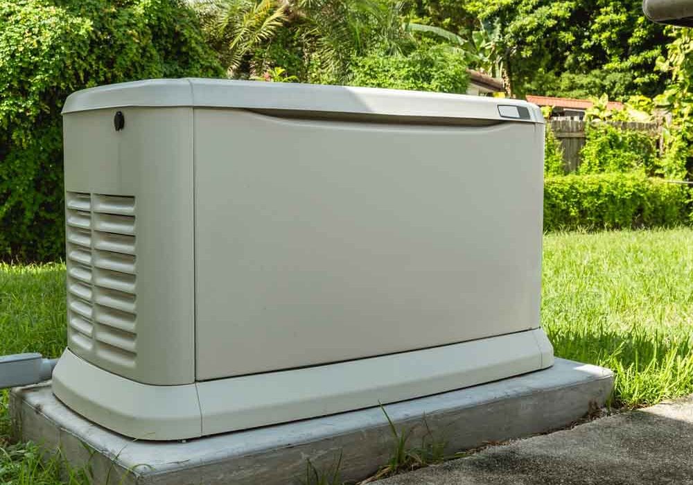 a residential backup generator (Generac) a residential backup generator (Generac)