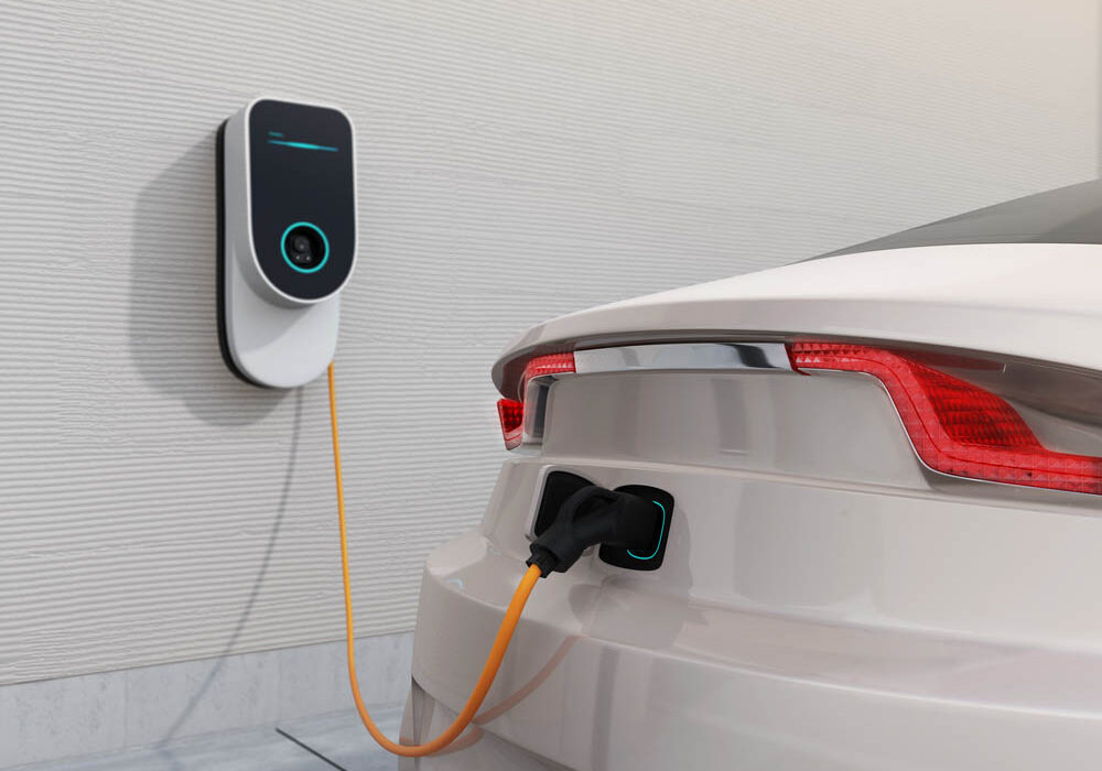 an EV charger at home an EV charger at home
