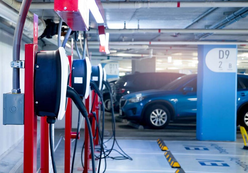 a commercial EV charging station a commercial EV charging station