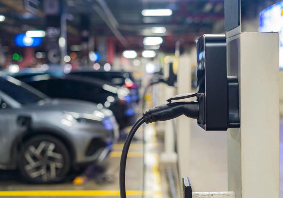 electric vehicle being charged
