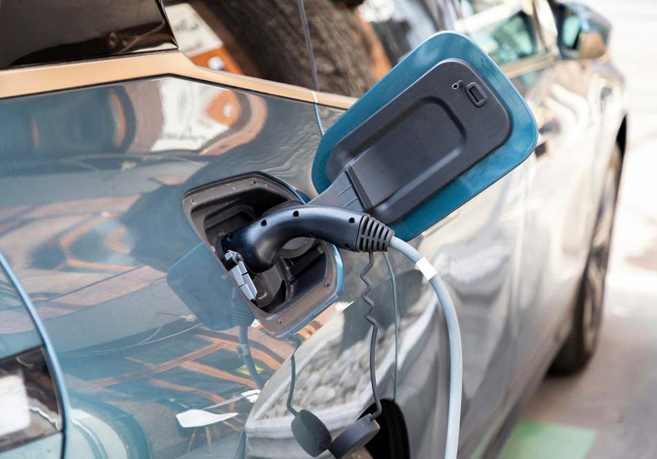 electric vehicle being charged
