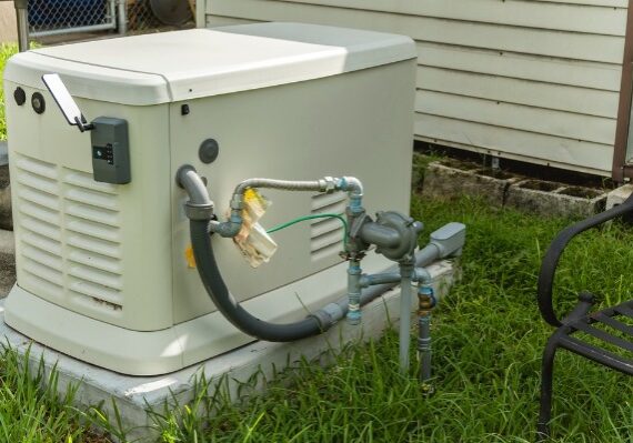 home standby generator with gas piping