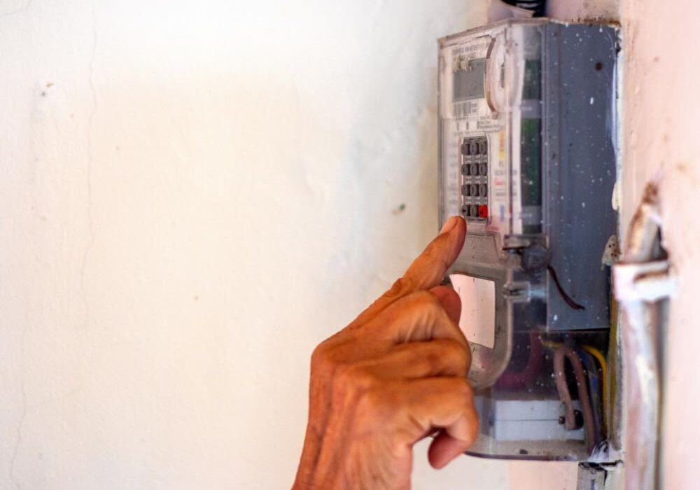 discolored meter box
