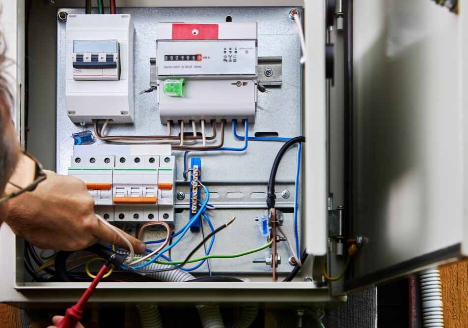 a modern electrical panel a modern electrical panel