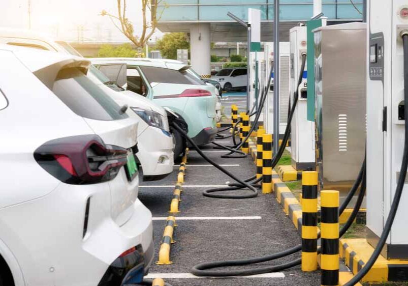 a public or commercial EV charging station a public or commercial EV charging station