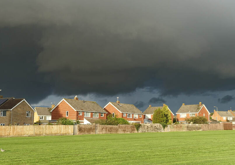 a residential area in stormy weather a residential area in stormy weather